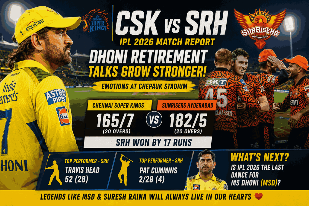 Chennai Super Kings vs Sunrisers Hyderabad Match Scorecard: Is This the Beginning of MS Dhoni Retirement Talks?