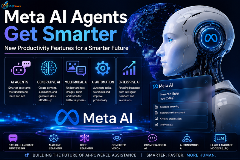 Meta AI agents with multimodal AI, generative AI, and large language models powering intelligent automation and productivity in 2026.