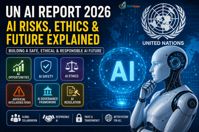 UN AI Report 2026 highlighting AI ethics, AI governance, AI safety, artificial intelligence risks, and future AI opportunities.