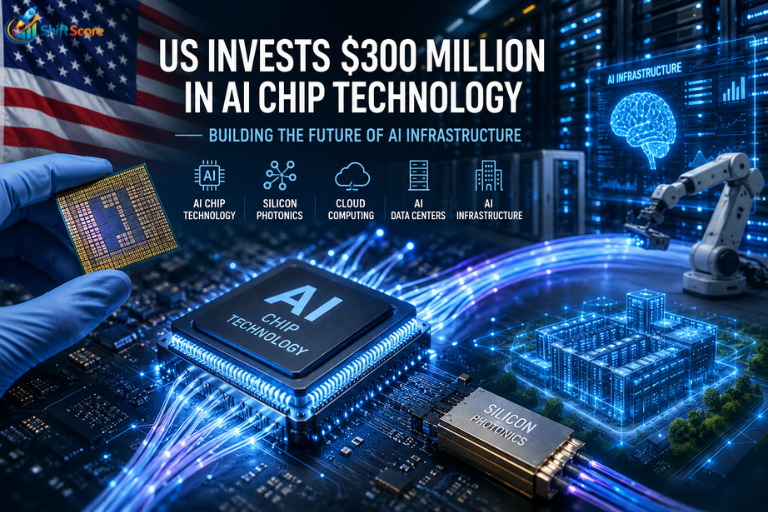 US invests $300 million in AI chip technology to strengthen AI infrastructure, silicon photonics, semiconductor industry, and AI data centers.